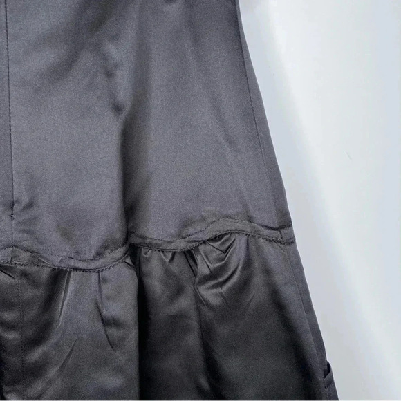 Vera Wang Black Silk Strapless Pocket Dress with Rhinestone Belt Size 4 - Picture 6 of 14